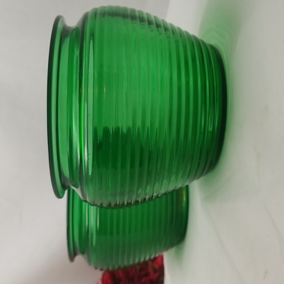 National Potteries Glass Division Emerald Green Planter Vases - Picture 11 of 13